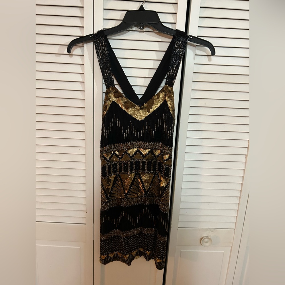 French Connection Beaded Holiday Dress